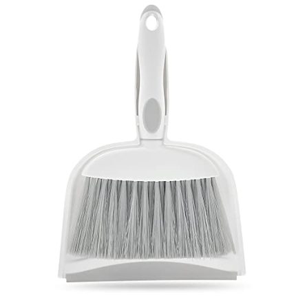 Dustpan with Brush .Mini Dustpan and Brush Set.Small dust pan.Daily Cleaning Necessity Mini Dustpan Set for Pet Nest.Desk. Housekeeping. Office. Kitchen. etc (Gray)